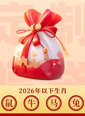 2026年新款生肖鼠牛马兔锦囊福袋好运红包文哲大将军随身香包配饰