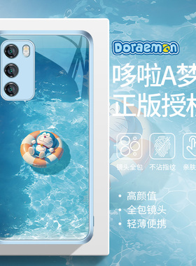 适用华为nova13哆啦a梦手机壳12活力版11se夏天pura70ultra小清新mate60pro蓝色p50/40散热9/8荣耀300玻璃200