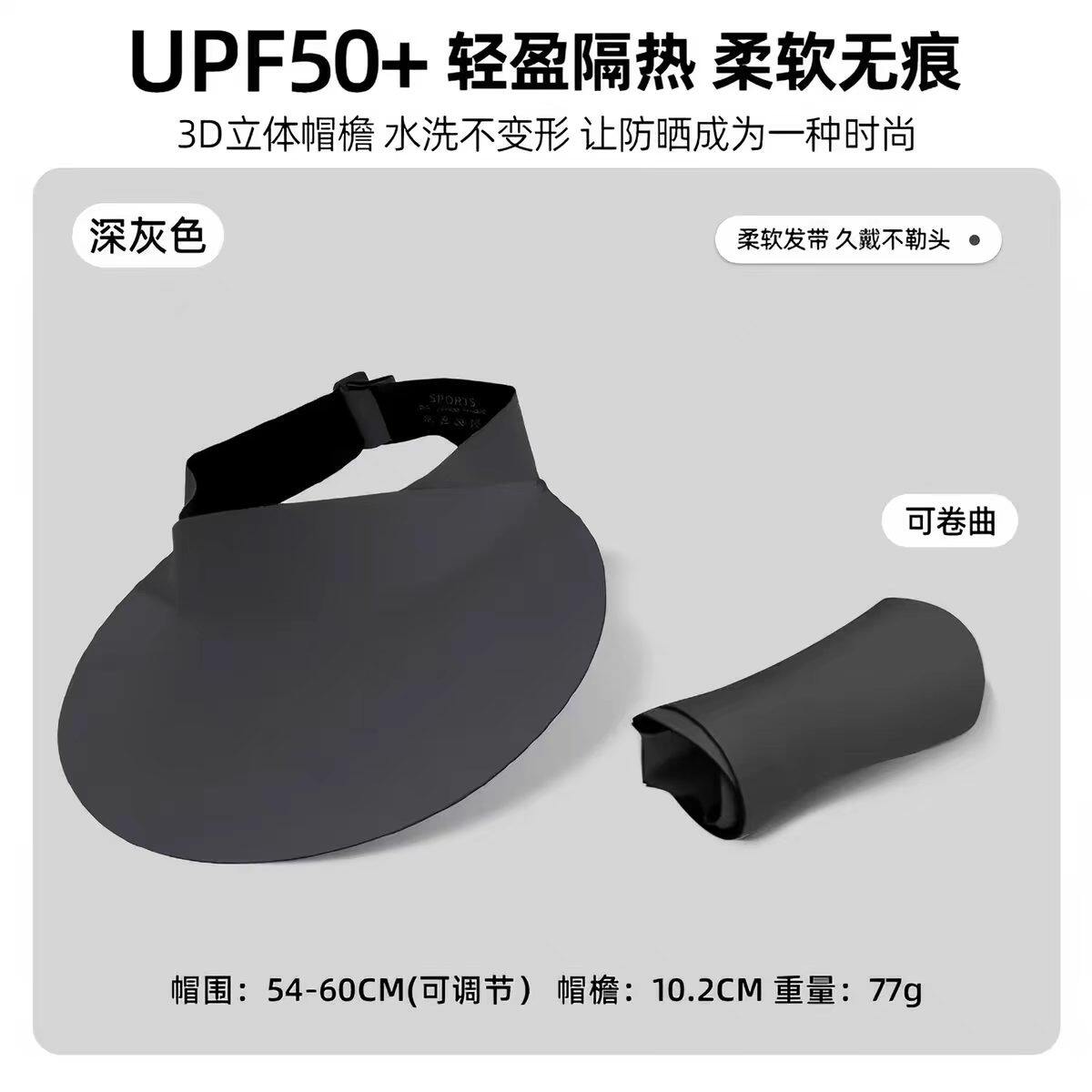 特价清仓！！！UPF50+空顶防晒帽女夏季遮脸无痕可折叠轻薄遮阳帽