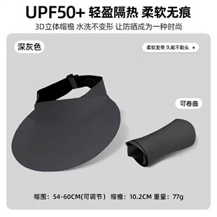 空顶防晒帽女夏季 UPF50 遮脸无痕可折叠轻薄遮阳帽 清仓 特价