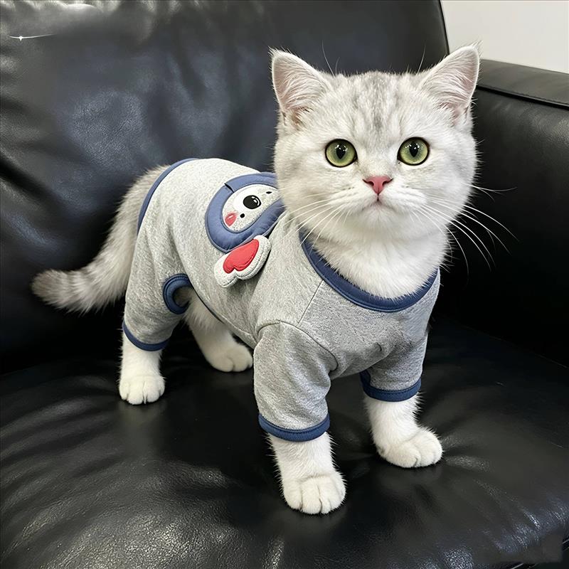 猫咪衣服夏季薄款透气空调服四脚衣服家居服睡衣布偶猫金渐层橘猫