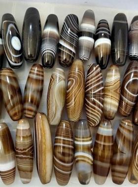 供应珠宝缠丝玛瑙天珠 DIY藏式佛珠勒子配饰 吊坠 缠丝玛瑙