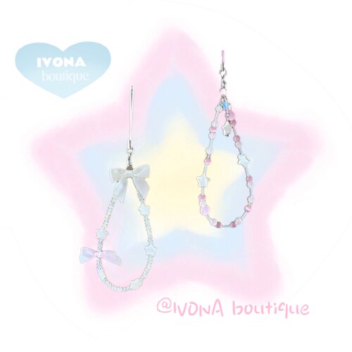 IVONA粉色可爱星星手作手机链