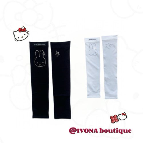 IVONA【星星兔^】y2k亚文化烫钻可爱小兔夏日显瘦冰袖防晒袖套