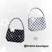 可爱少女心 IVONA KT篮子^ 原创波点烫钻kitty单肩腋下手拎包