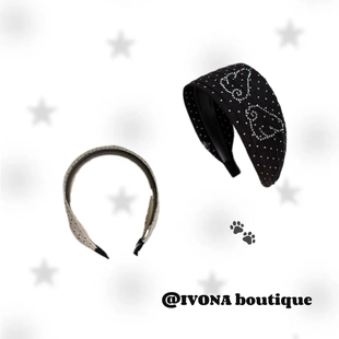 IVONA【波点奶霜^】辣妹の选择 手工diy烫钻波点小翅膀发箍发饰