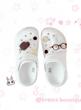 IVONA【Icecream^】敲可爱！原创夏日冰淇淋miffy洞洞鞋配饰鞋扣
