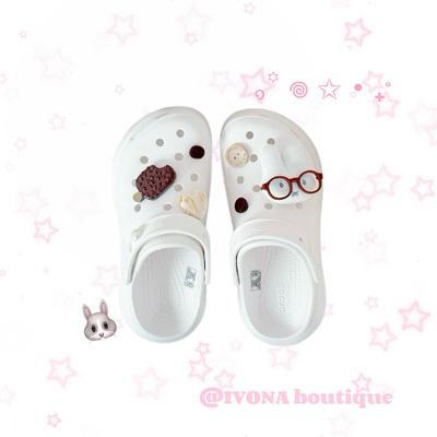 IVONA【Icecream^】敲可爱！原创夏日冰淇淋miffy洞洞鞋配饰鞋扣