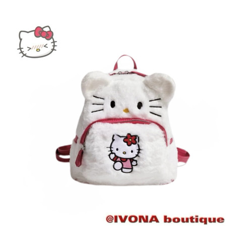 IVONA【日系Kitty酱】可爱毛绒绒～迷你少女冬日三丽鸥双肩书包