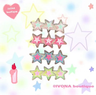 IVONA【四色星星】自制手作y2k千禧风色彩小众五角星发夹刘海夹