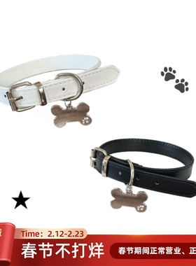 IVONA【辣妹穿搭】原创手作爪印骨头吊坠y2k颈链高级感皮革锁骨链