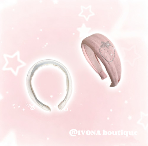 IVONA【淡雪草莓】软乎乎！原创高颅顶甜妹烫钻发箍发饰闺蜜礼物
