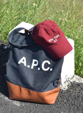 韩国新款APC拼接牛仔帆布包女大容量学生上课通勤单肩托特包ins潮