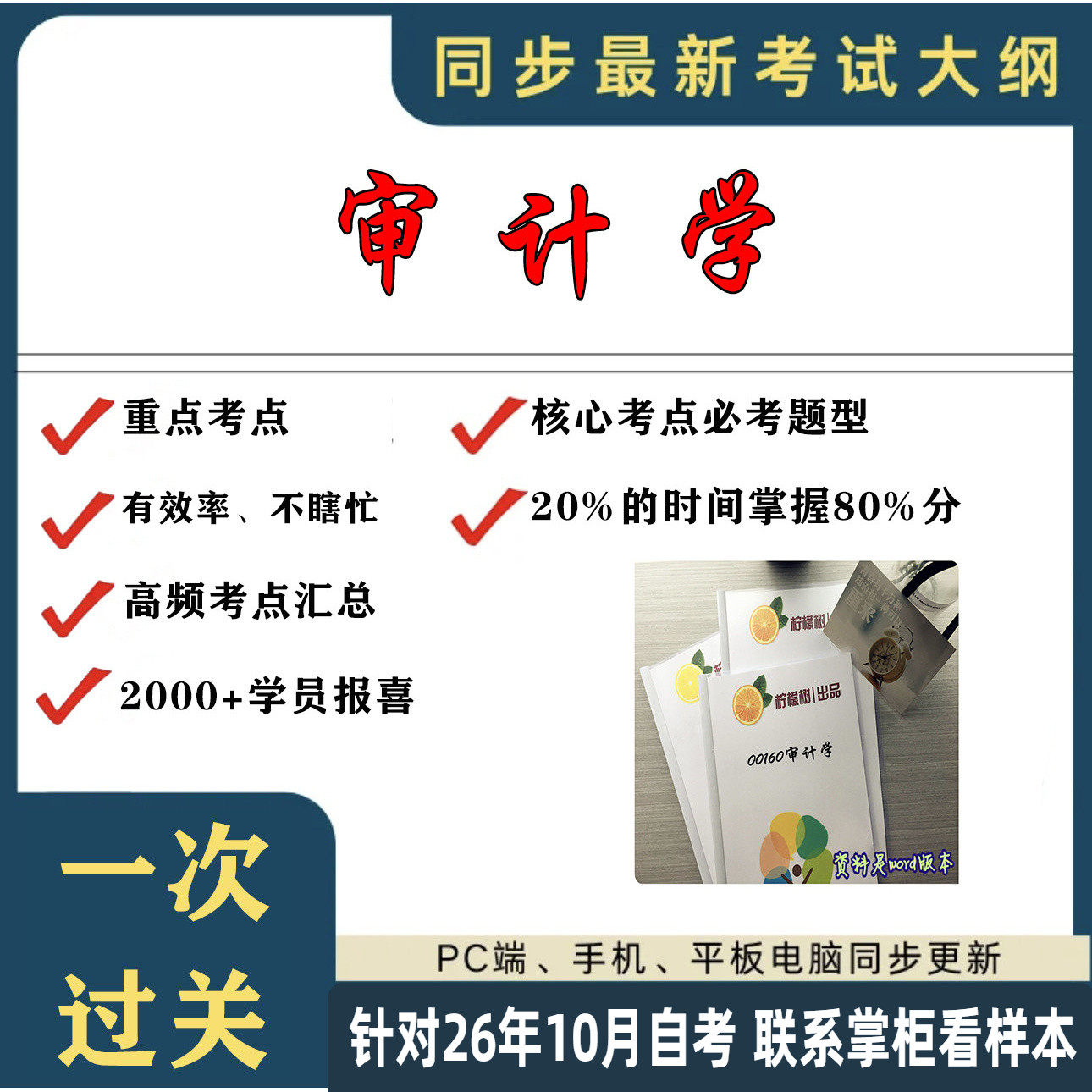 考点重点 00160审计学  考纲讲解自考笔记 资料  自考复习过关思维导图 精讲视频网课 考前押题资料