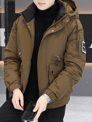 秋冬季棉衣男士外套2025新款冲锋衣连帽棉服男款工装防寒加厚棉袄