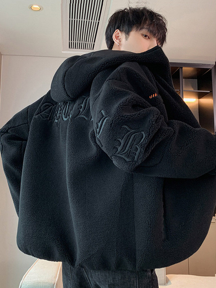 羊羔绒外套男士秋冬2025年新款保暖摇粒绒上衣服时尚潮流潮牌男装,男装,夹克,淘宝优惠券,粉丝福利购,淘宝优惠卷