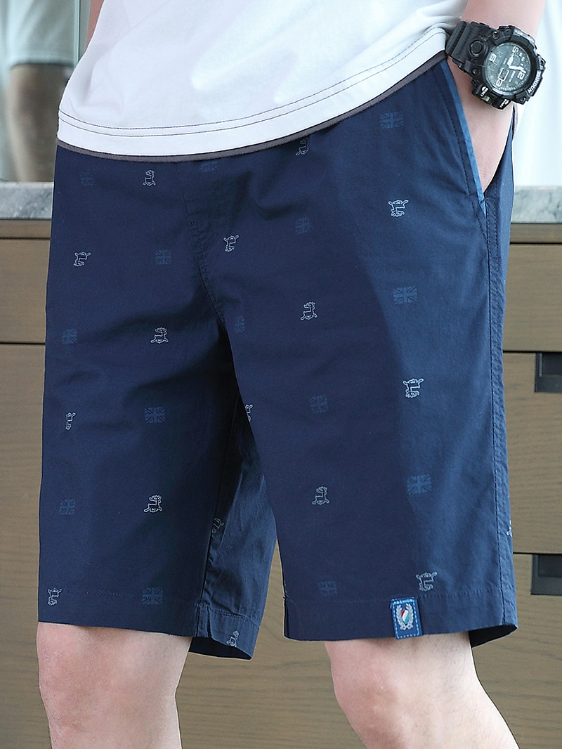 夏季宽松直筒休闲短裤男士纯棉薄款潮流五分中裤运动外穿大裤衩男