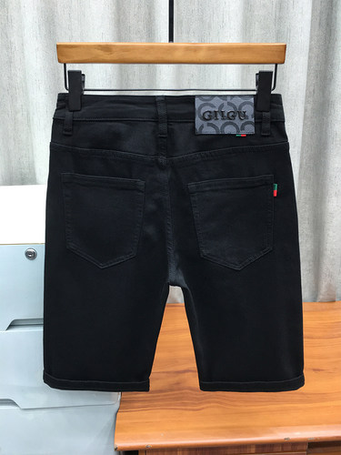 夏季薄款黑色男士牛仔短裤弹力修身小脚五分裤新款潮流男马裤五分