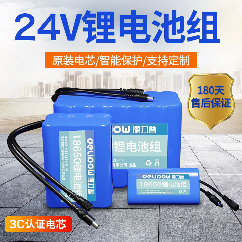 德力普24v锂电池组大容量拉杆音箱太阳能灯可充电12v户外移动电源