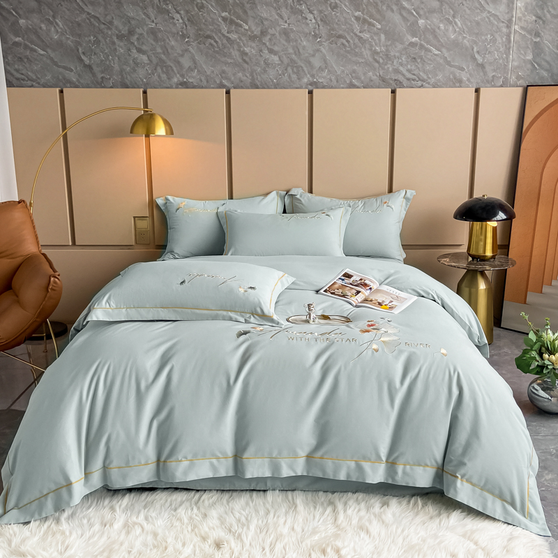 加厚160支f磨毛全棉四件套100纯棉被套秋冬床单绣花被罩床上用品