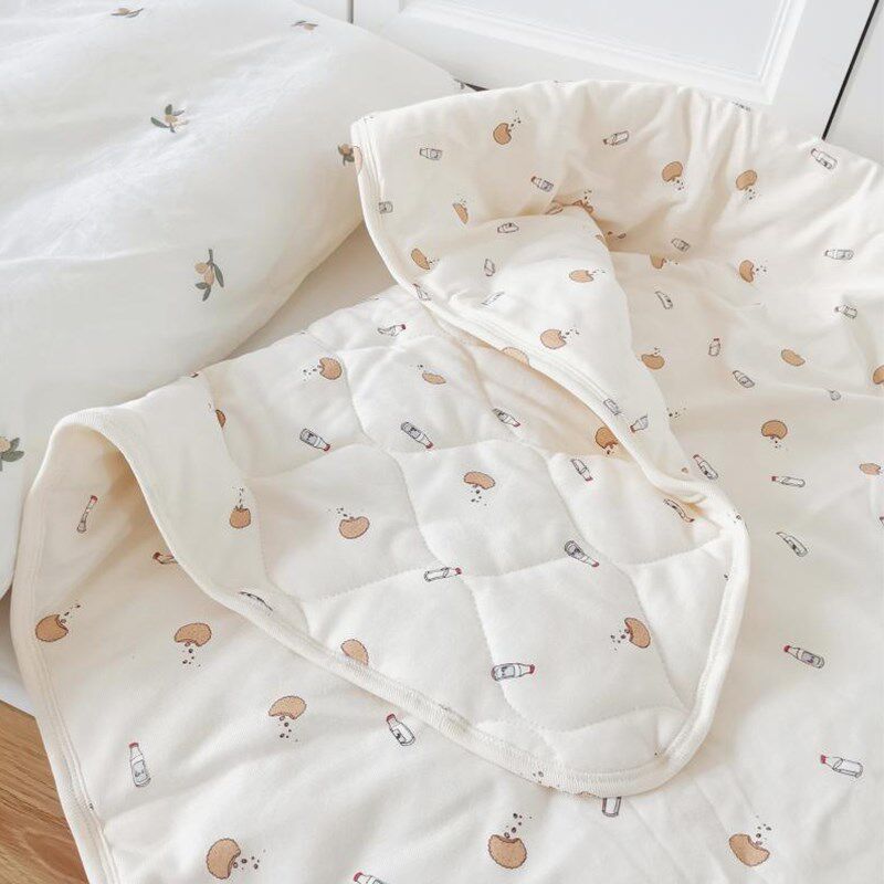 新生婴儿空调被 针织棉被子纯棉C宝宝夹棉抱被春夏四季盖毯可水洗