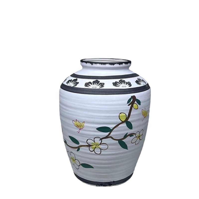 复古坛子花瓶陶瓷手绘插花瓶干花家居摆件工艺品北欧古风带托盘,鲜花速递/花卉仿真/绿植园艺,花盆,淘宝优惠券,粉丝福利购,淘宝优惠卷