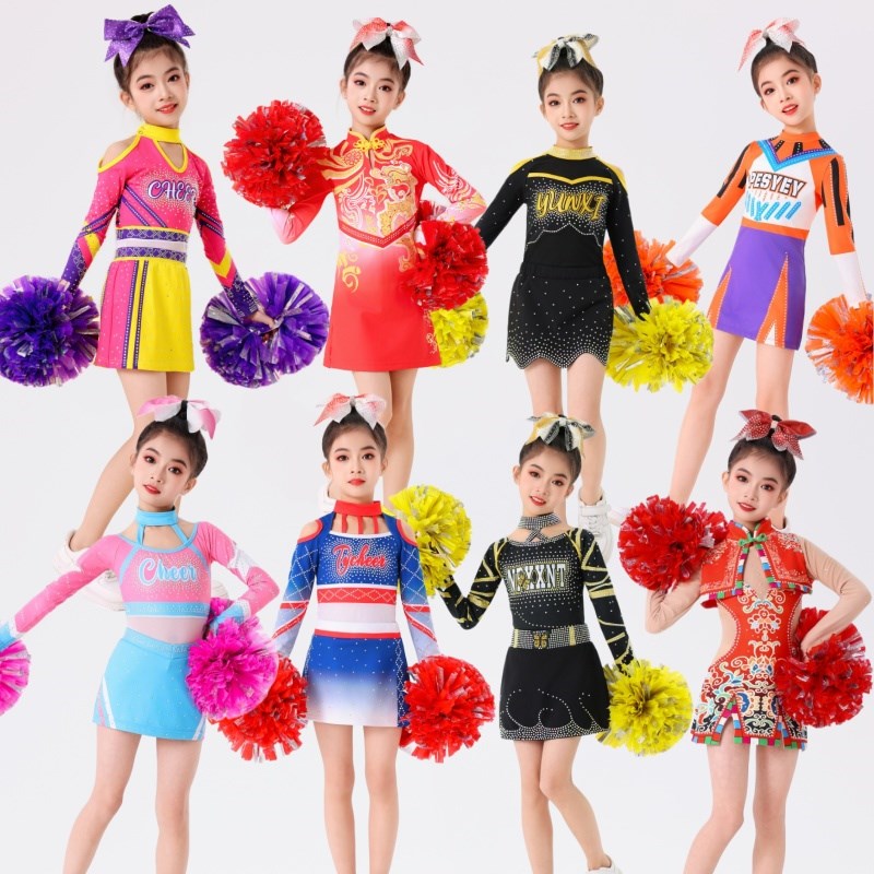 啦啦队服装女儿童演出服啦啦操z舞蹈竞技比赛服运动会健美操表演