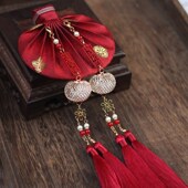 琴瑟和鸣佳偶天成中式 婚礼织金结发红色荷包O香囊手工古法随身香