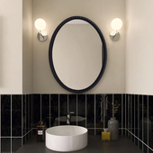 饰镜LED除雾卫生间X镜子化妆镜子 圆形创意装 法式 椭圆浴室镜挂墙式