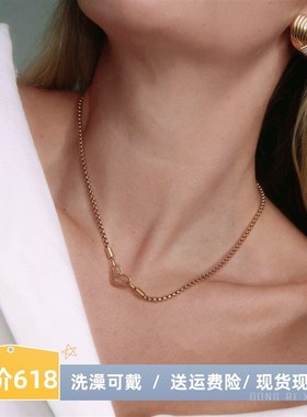 稀奇古怪的项链女款2025新款日常百搭高级感轻奢小众爱心锁骨链