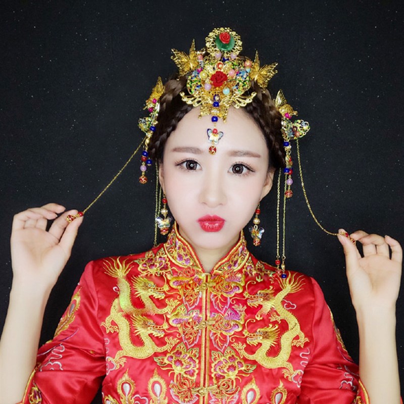 古装新娘造型头饰民族风凤冠头饰 结婚饰品 发饰
