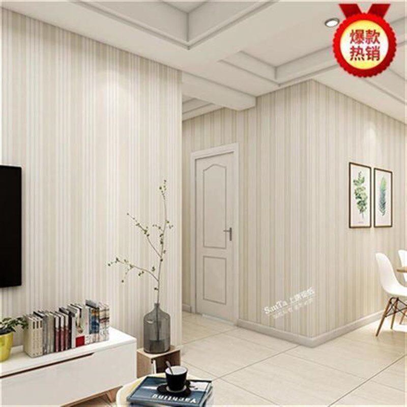 竖条纹无纺布墙纸卧室现代简约高档客厅自粘背景墙2022年新款壁纸