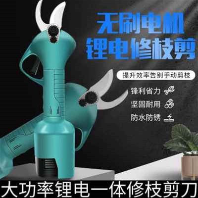 新品无线新款电动修枝剪大开口果树电F剪刀充电式锂电果枝剪园林