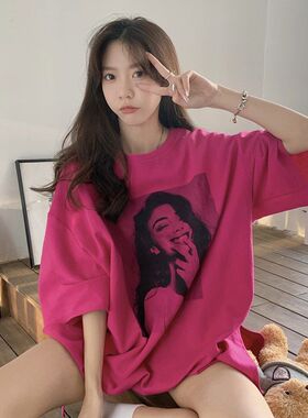 孕妇装t恤夏季宽松大码短袖中长款上衣I夏装新款时尚网红薄款套装
