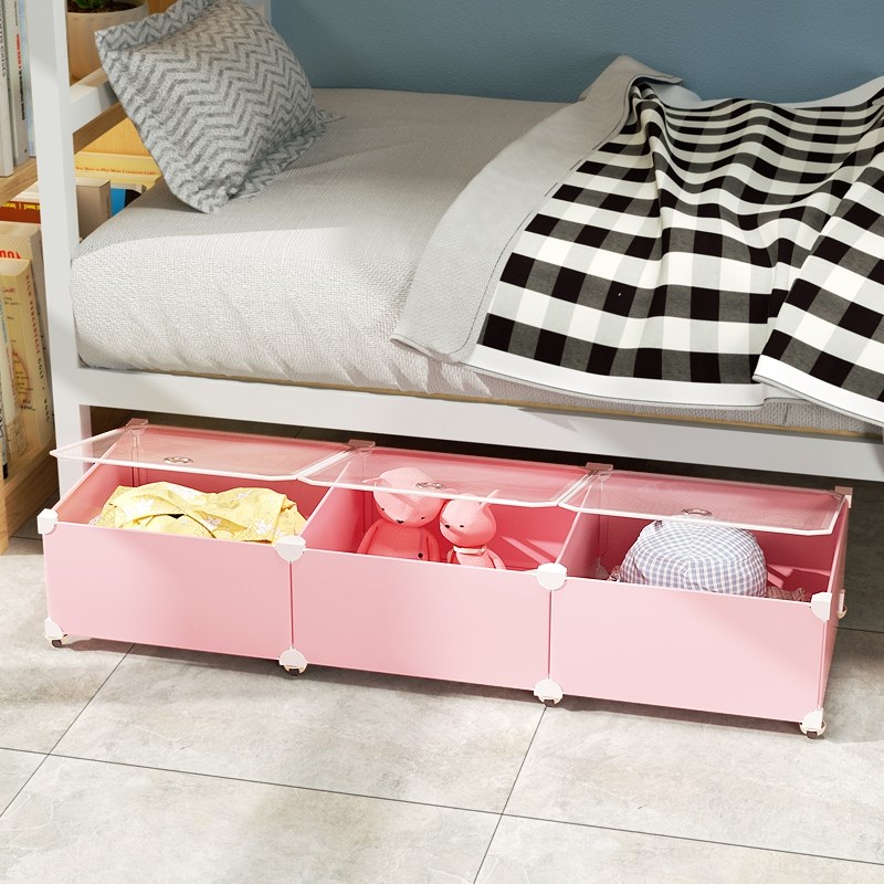 床底收纳箱带滑轮万向轮放床下大容量超H大抽屉式扁宿舍鞋子整理