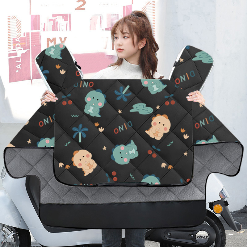 2023冬季挡风被加绒加厚电动摩托车保暖防风罩电车防水春秋中厚