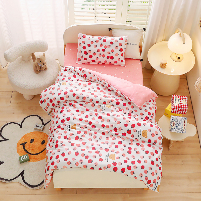 纯棉幼儿园被子三件套全棉被褥宝宝午F睡入园婴儿童内胆套被罩牀