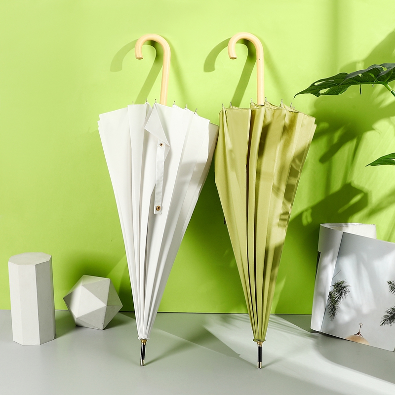 日系16骨小清新森系晴雨两用学生自动长柄雨伞女定制广告X伞印log