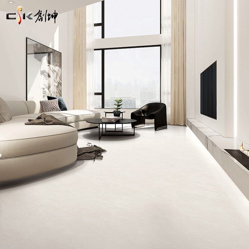 瓷砖800x800客厅防滑地板砖侘寂风奶油白柔光砖素色微水泥地砖