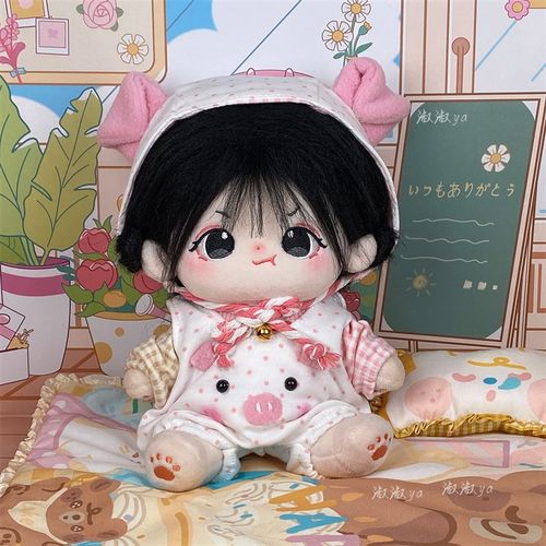 娃衣20cm睡衣爬爬服帽子无属性棉花娃娃衣M服毛绒公仔冬季玩偶换
