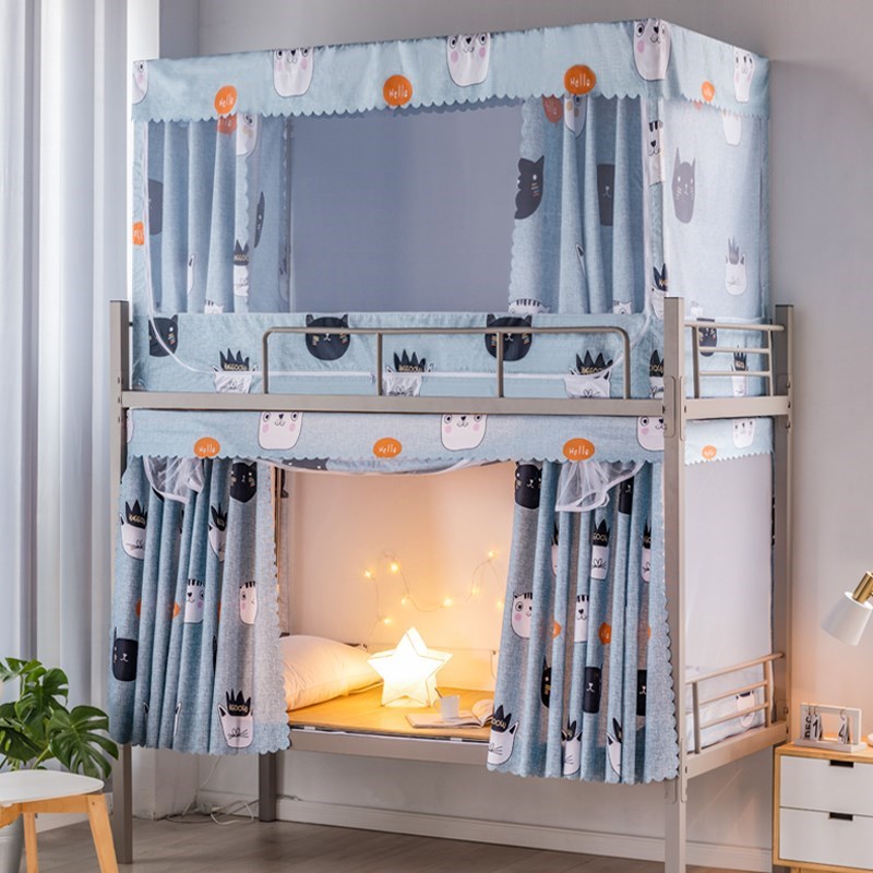 学生宿舍蚊帐床帘一体式上铺下上下床铺寝室通用S公主风床幔带新