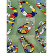 商场游乐园大型设计两轨t赛道四驱车活动竞赛飞环圈转换道跑道轨