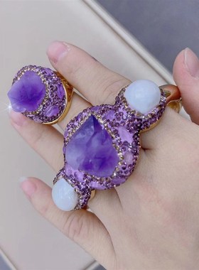 新款天然紫水晶珍珠手镯工镶钻手环镯子女生小众高级感生日礼物