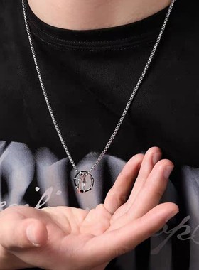 竹节纯银项链男潮流高级感简约男生小众毛衣链生日礼物送男友吊坠