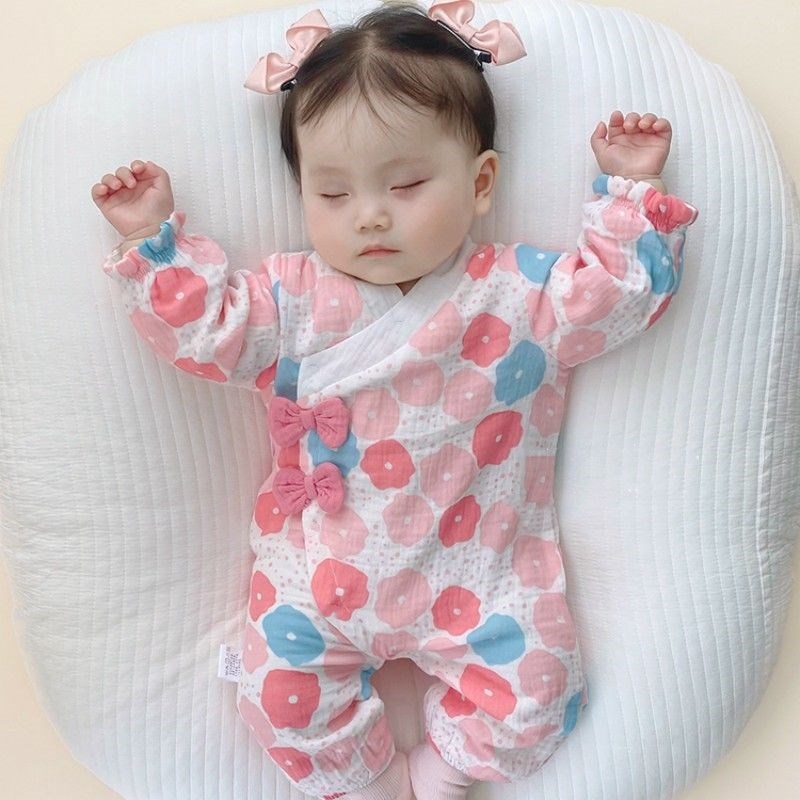婴儿连体b衣春秋连身衣女宝宝超萌全棉满月公主哈衣新生儿百天爬