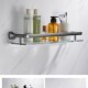 灰色不锈钢置物架 玻璃化妆台置物架浴室五金卫浴挂件