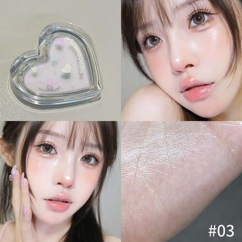 爱心单色水光腮红膏伪素颜自然提亮脸部立体高光多用膏~HERORANGE