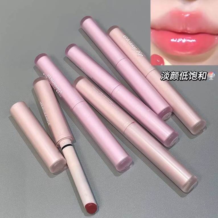 晶莹嫩滑镜面口红滋润保湿水光镜面嘟嘟唇持妆显嫩唇釉~HERORANGE