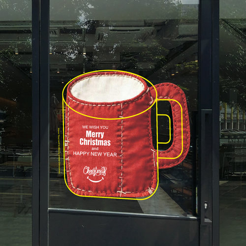 圣诞节创意氛围感喜庆棉布红色杯