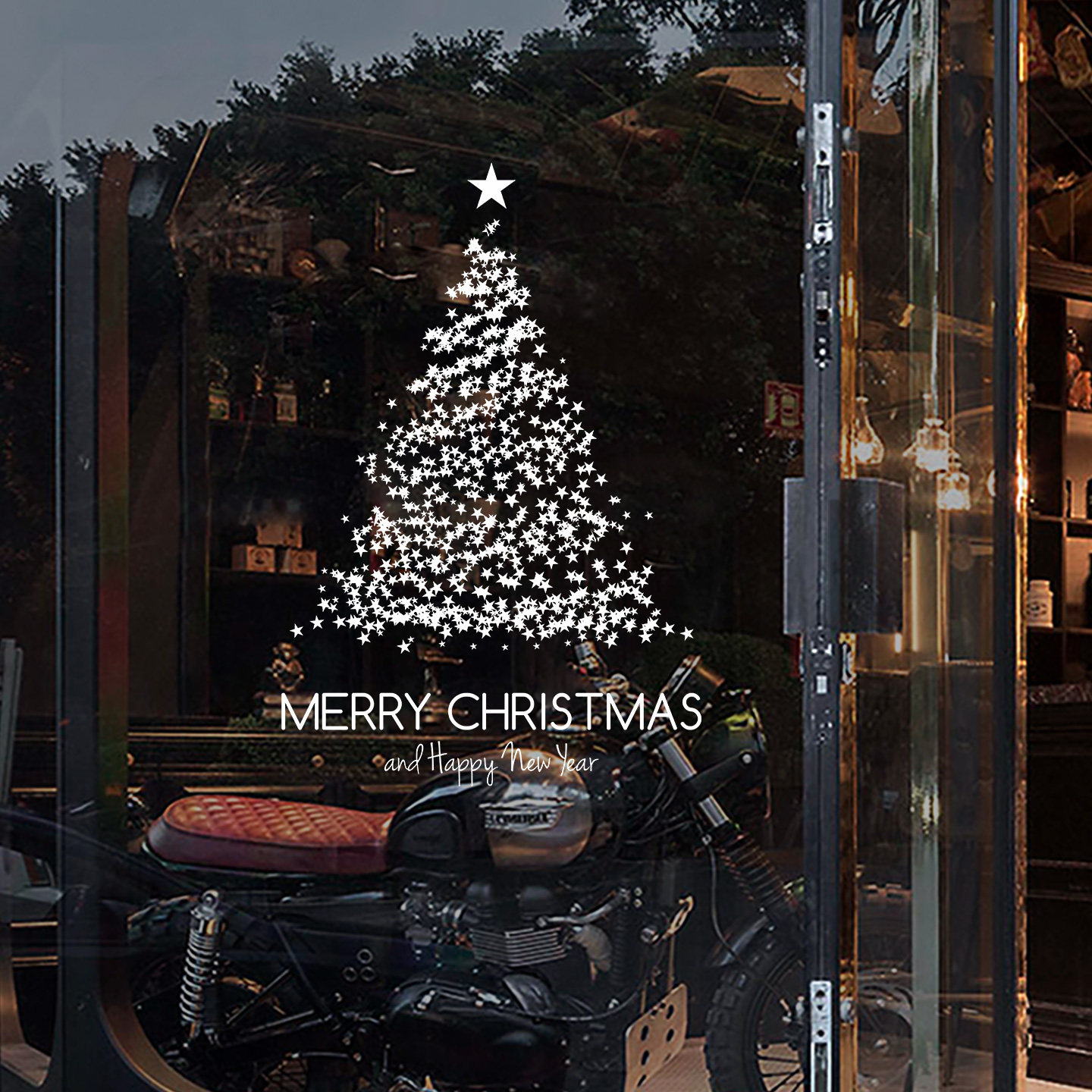 创意橱窗装饰雪白星星圣诞树静电贴店铺窗花场景氛围圣诞节窗贴画,家居饰品,软装墙贴,淘宝优惠券,粉丝福利购,淘宝优惠卷